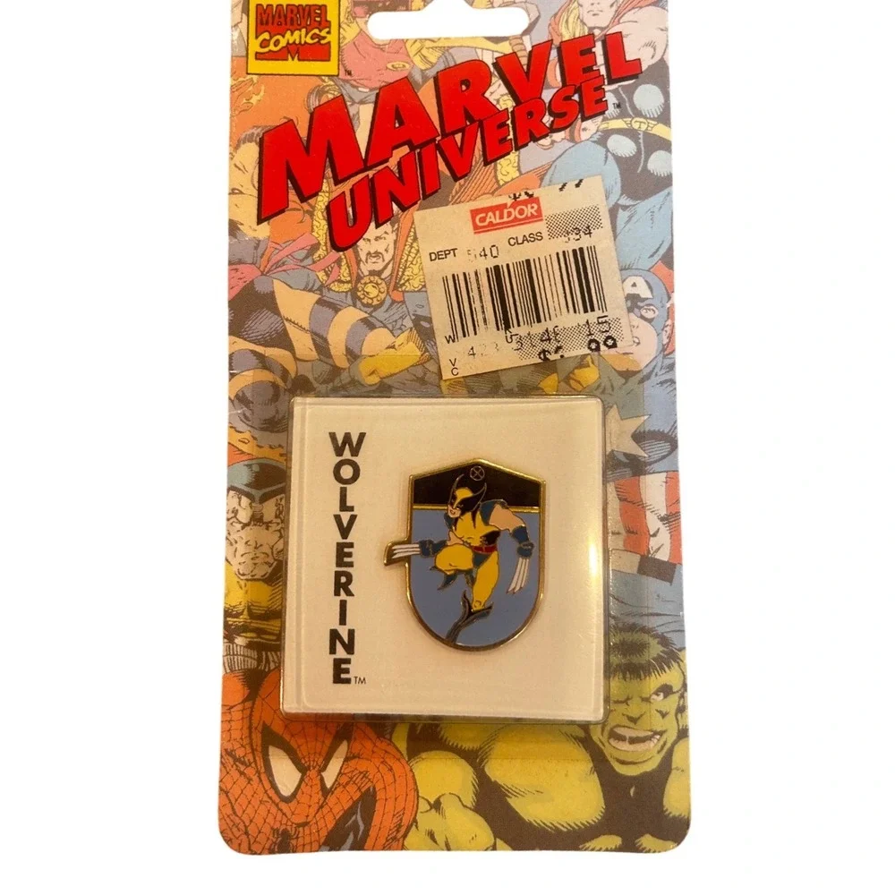 Vintage 1993 Marvel Universe Wolverine Spider-Man Pin Series 1 Set New Sealed